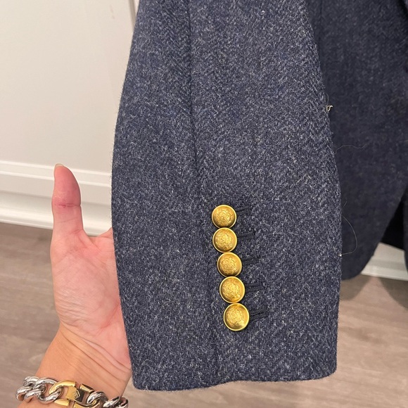 JCrew Long Parke Blazer in navy herringbone English wool - Picture 4 of 7